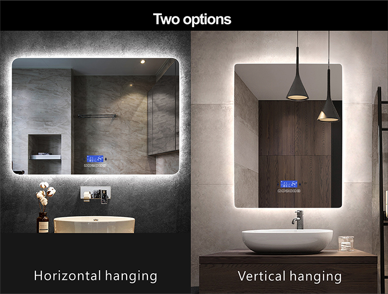 Rectangle Bluetooth Smart Bathroom Makeup Mirror With LED Light