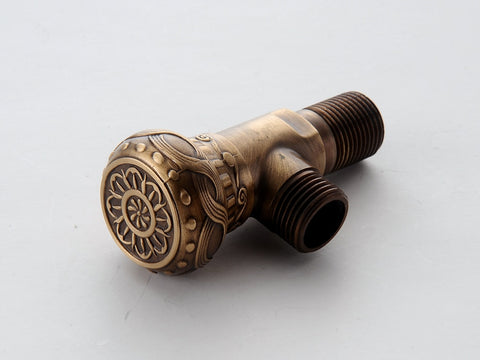 Antique Carved Toilet Valve Brass Indoor Outdoor Garden Taps Valve