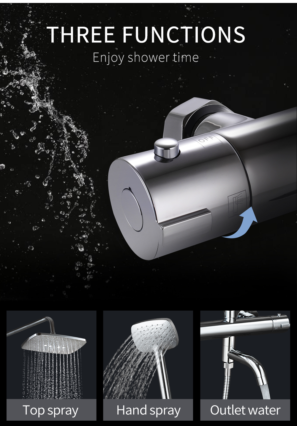 Bathroom Shower Mixer Brass Thermostatic Shower Faucet Water Mixer