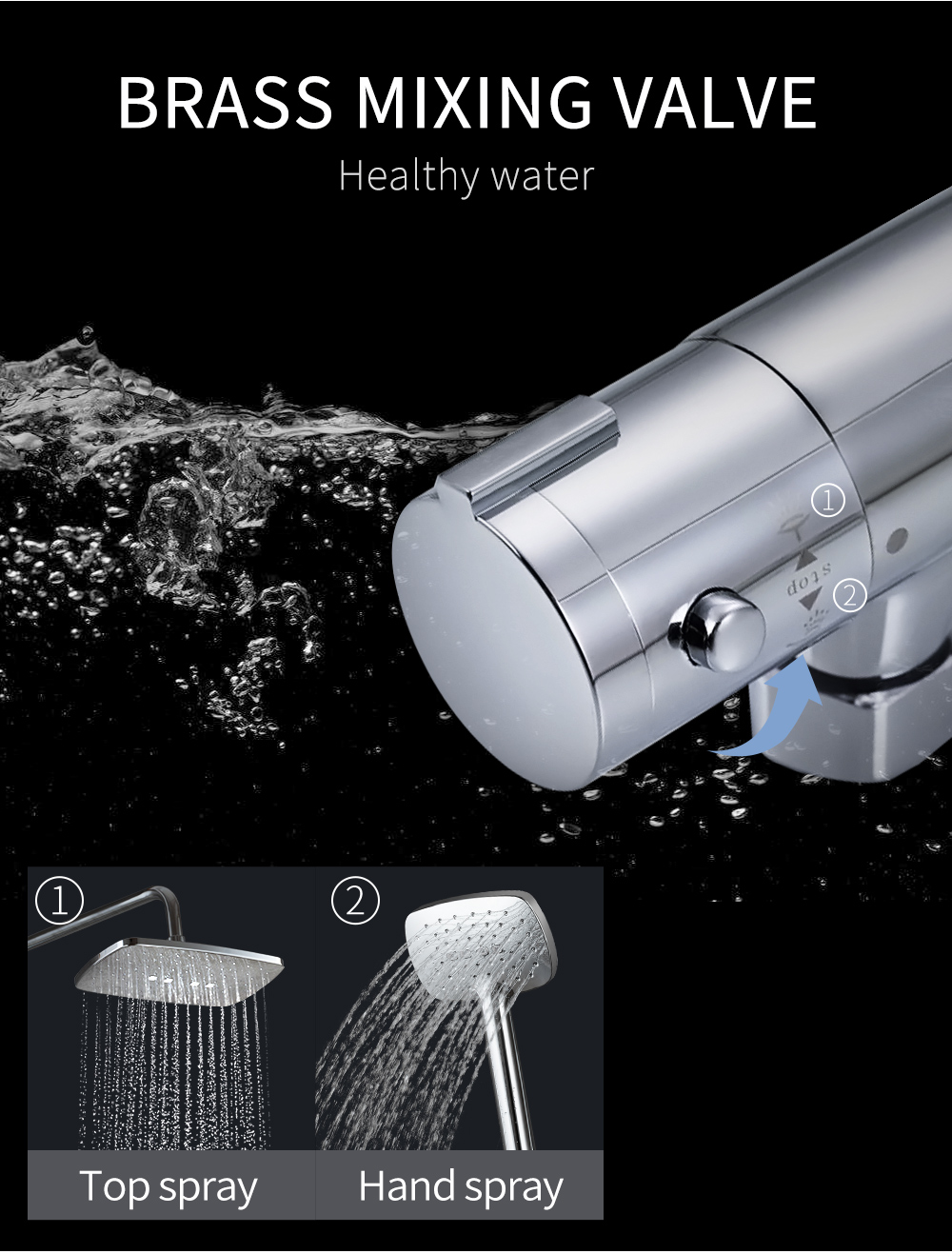 Bathroom Shower Mixer Brass Thermostatic Shower Faucet Water Mixer