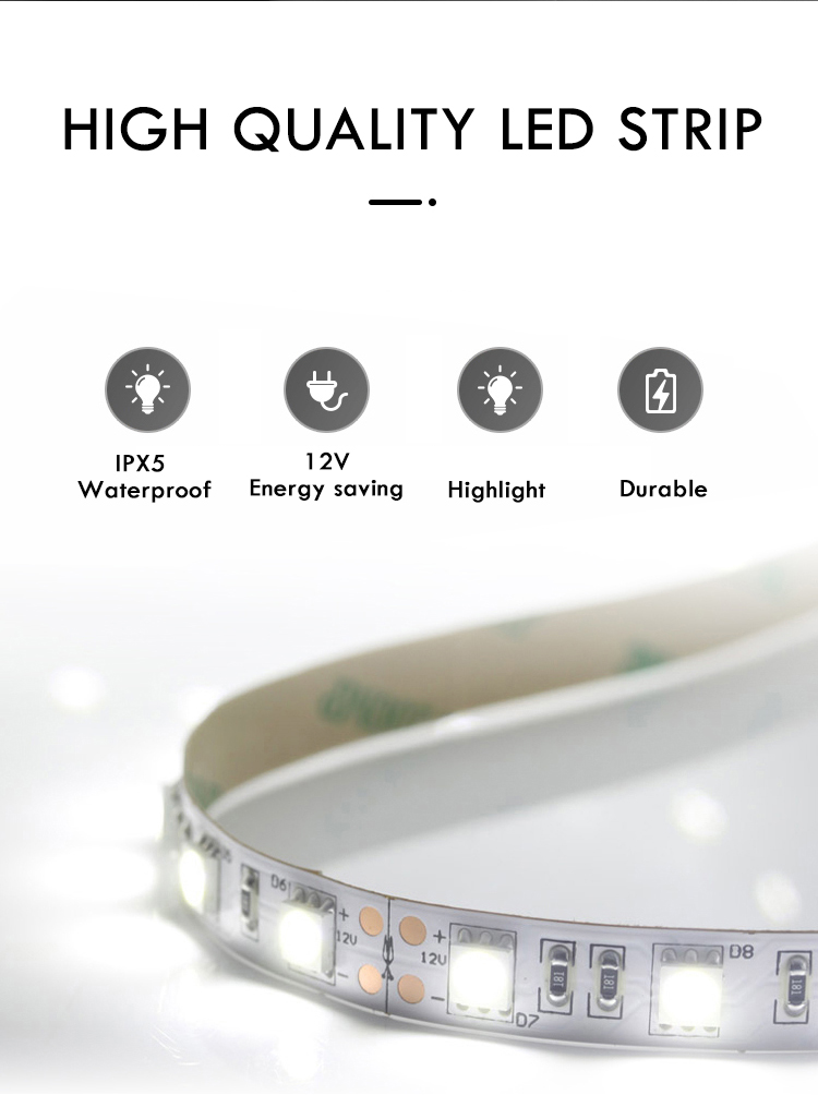 Rectangular Smart Bathroom Mirror 3 Color Adjustable LED Light Mirror