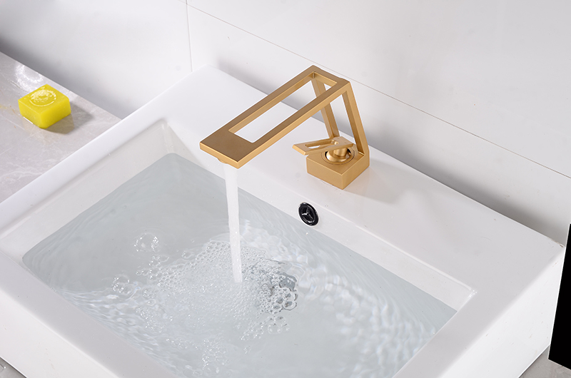 Solid Brass Faucet Hollow Bathroom Basin Faucet Cold & Hot Water Mixer Sink Tap