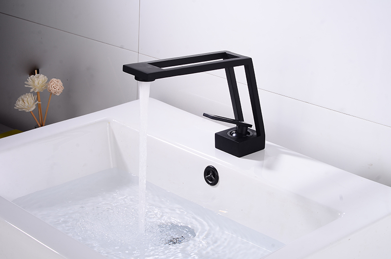 Solid Brass Faucet Hollow Bathroom Basin Faucet Cold & Hot Water Mixer Sink Tap