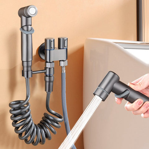 Handheld Bidet Sprayer Brass Double Use Bathroom Bidet Faucet Set