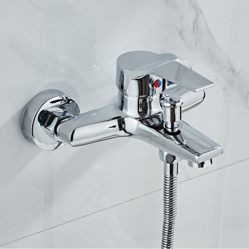 Square Bathtub Shower Faucets Floor Standing Faucet Hot Cold Water Tap