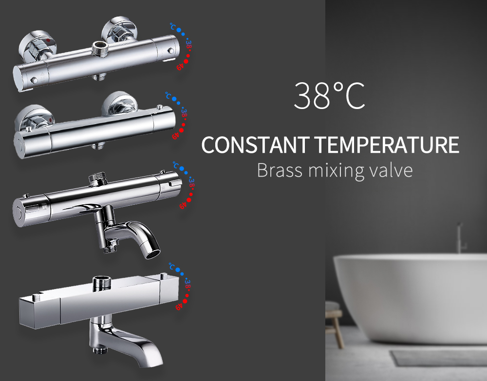 Bathroom Shower Mixer Brass Thermostatic Shower Faucet Water Mixer