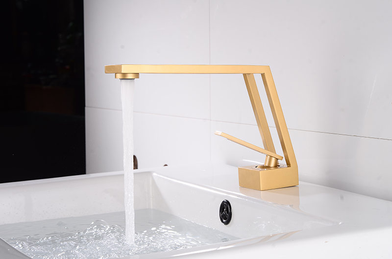 Solid Brass Faucet Hollow Bathroom Basin Faucet Cold & Hot Water Mixer Sink Tap