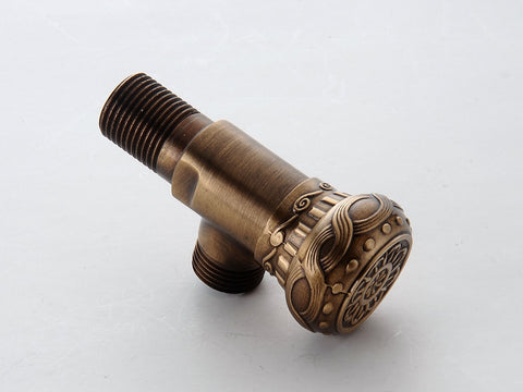 Antique Carved Toilet Valve Brass Indoor Outdoor Garden Taps Valve