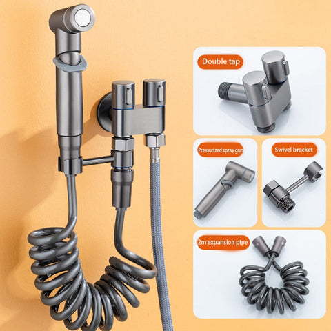 Handheld Bidet Sprayer Brass Double Use Bathroom Bidet Faucet Set