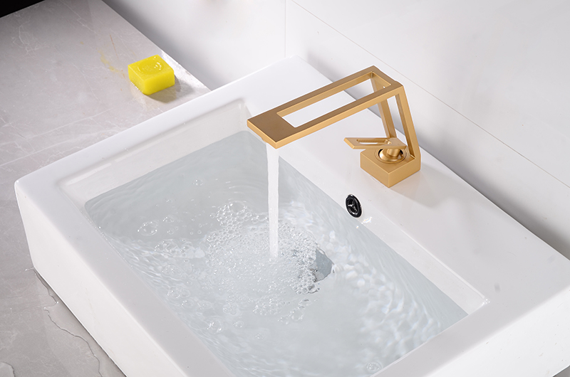 Solid Brass Faucet Hollow Bathroom Basin Faucet Cold & Hot Water Mixer Sink Tap