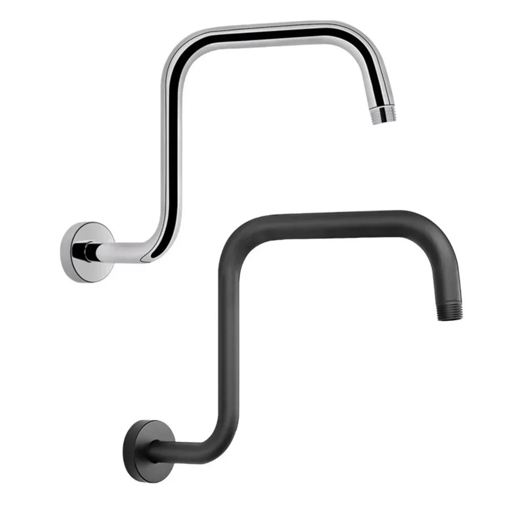 In-wall Shower Bracket With Flange Ceiling Mount Shower Head Extension-Shower Arm & Bar-Index Bath-Black-Index Bath
