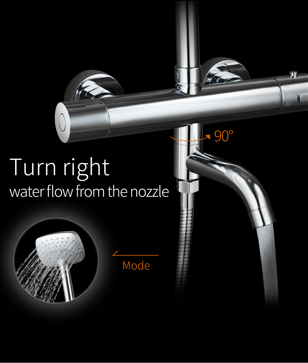 Bathroom Shower Mixer Brass Thermostatic Shower Faucet Water Mixer
